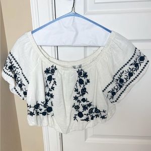 american eagle off the shoulder crop top